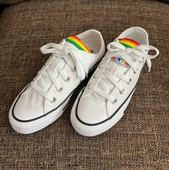 Converse All Star Lo Rainbow Multi Tongue Pride Sneakers, Women's 6, Men's 4 - Picture 7 of 8
